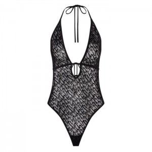 Dámské Body Trapstar Jacquard Mesh Halterneck Černé CZ | WL19-311