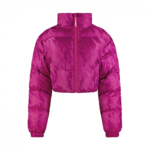 Dámské Bundy Trapstar Cropped T Jacquard Puffer Fuchsie Růžové CZ | KO99-368