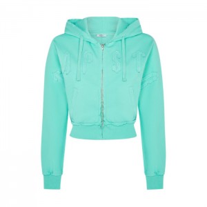 Dámské Mikina s Kapucí Trapstar Irongate Cropped Batwing Zip Hoodie Tyrkysové CZ | ZE67-477