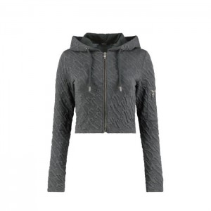Dámské Mikina s Kapucí Trapstar Jacquard Fitted Zip Hoodie Šedé CZ | FM60-353