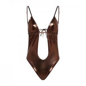 Dámské Plavky Trapstar Metallic Cutout One Piece Hnědé CZ | IQ06-228