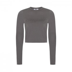 Dámské Top Trapstar Hyperdrive Cropped Long Sleeve Šedé CZ | UU09-690