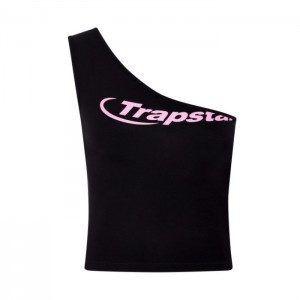 Dámské Top Trapstar Hyperdrive One Shoulder Vest Černé Růžové CZ | EL41-540