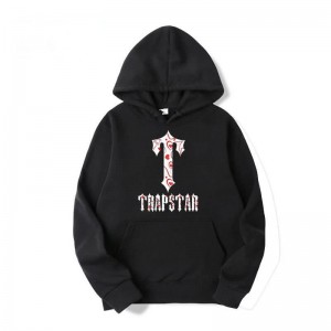 Pánské Mikina s Kapucí Trapstar Anime T-Flowers Pattern Černé CZ | SK33-296