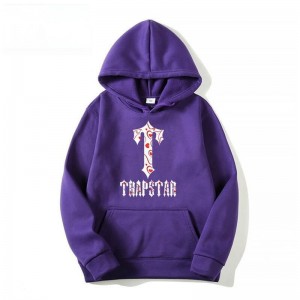 Pánské Mikina s Kapucí Trapstar Anime T-Flowers Pattern Fialové CZ | SH63-667