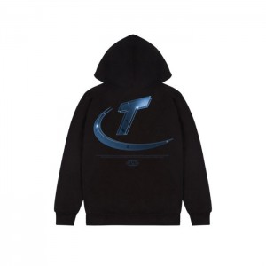 Pánské Mikina s Kapucí Trapstar Hyperdrive High Density Černé CZ | BH63-858