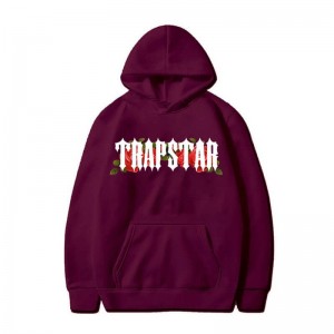 Pánské Mikina s Kapucí Trapstar Long Sleeve Vínové CZ | CG34-975