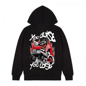 Pánské Mikina s Kapucí Trapstar You Cruise You Lose Paint Splatter Černé CZ | IQ54-547