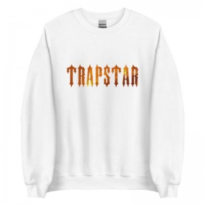 Pánské Mikiny Trapstar Fire Logo Bílé CZ | PA17-076