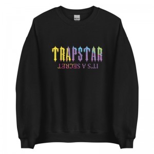 Pánské Mikiny Trapstar It’s A Secret Print Logo Černé CZ | OI89-331