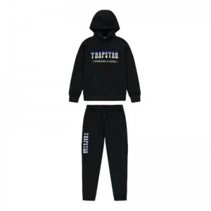 Pánské Tepláky Trapstar Black Decoded Chenille 2.0 S Kapucí Černé CZ | DB33-527