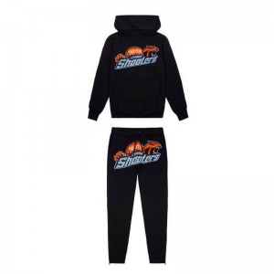 Pánské Tepláky Trapstar Black Shooters Hoodie Černé CZ | FI18-513