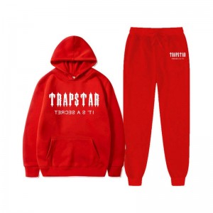 Pánské Tepláky Trapstar Chenille Decoded S Kapucí Červené CZ | RL17-109