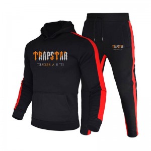 Pánské Tepláky Trapstar Zimní Logo S Kapucí Černé CZ | HQ47-922