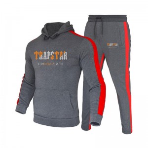 Pánské Tepláky Trapstar Zimní Logo S Kapucí Šedé CZ | BX16-961