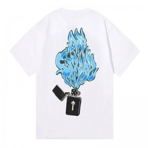 Pánské Tričko Trapstar Flame Printing Bílé CZ | TZ91-443