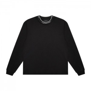 Pánské Tričko Trapstar Hyperdrive Collar LS Top Černé Bílé CZ | LV41-907