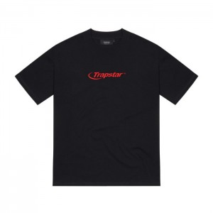 Pánské Tričko Trapstar Hyperdrive Embroidered Tee Černé Červené CZ | QI36-487