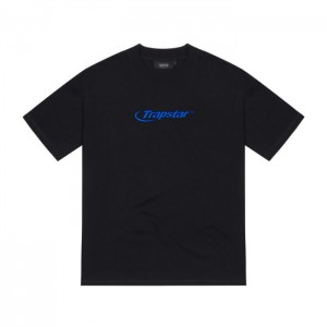 Pánské Tričko Trapstar Hyperdrive Embroidered Tee Černé Blankyt CZ | SD68-754