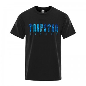 Pánské Tričko Trapstar London Chenille Tee Černé CZ | ER01-727