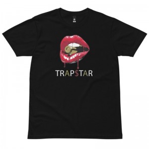 Pánské Tričko Trapstar Red Lips Červené Černé CZ | VO89-198