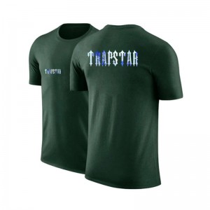 Pánské Tričko Trapstar Shorts Sleeve Round-Neck Zelene CZ | YZ37-259