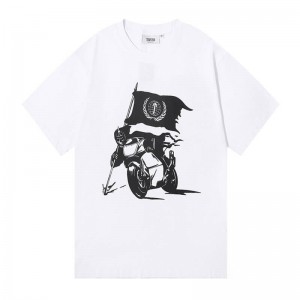 Pánské Tričko Trapstar Tiger Bike Rider Flag Bílé CZ | FF59-150