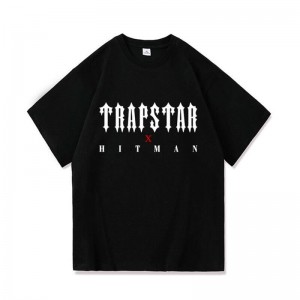 Pánské Tričko Trapstar X Hitman Černé CZ | DG91-115